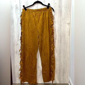 Dreamguy "CHIEF BIG WOOD" Pants With Fringe Raw Hem Adult Size M